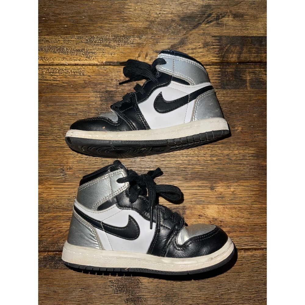 Nike Kids JORDAN 1 Black N Silver 8C